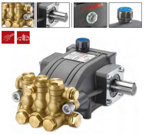 Bomba Triplex Alta Pressão - Hawk - NHD1120R - 13,2 l./min | 170 BAR | 5 CV