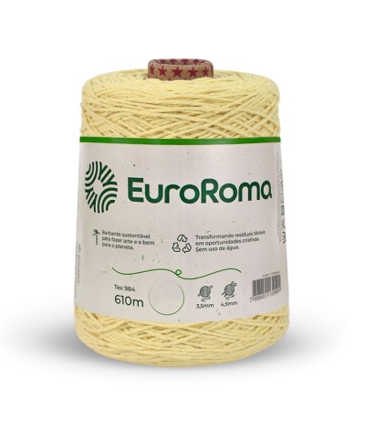 Barbante Nº6 Cores - 600g - EuroRoma - N°6 - 450 - Amarelo Ouro