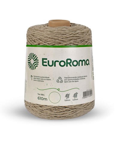 Barbante Nº6 Cores - 600g - EuroRoma - N°6 - 270 - Cinza