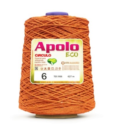 Barbante Apolo Eco Nº6 - 600g - Círculo - 4445 - Tangerina