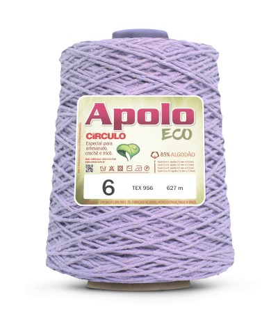 Barbante Apolo Eco Nº6 - 600g - Círculo - 6057 - Lilás Bebê