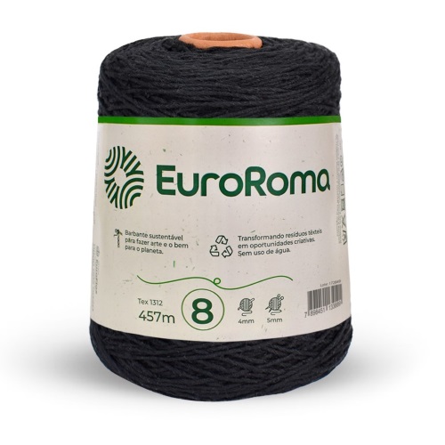 Barbante Nº8 Cores - 600g - EuroRoma - N°8 - 803 - Verde Bandeira