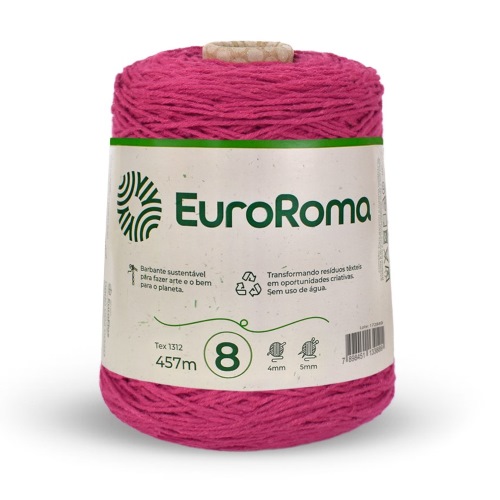 Barbante Nº8 Cores - 600g - EuroRoma - N°8 - 803 - Verde Bandeira
