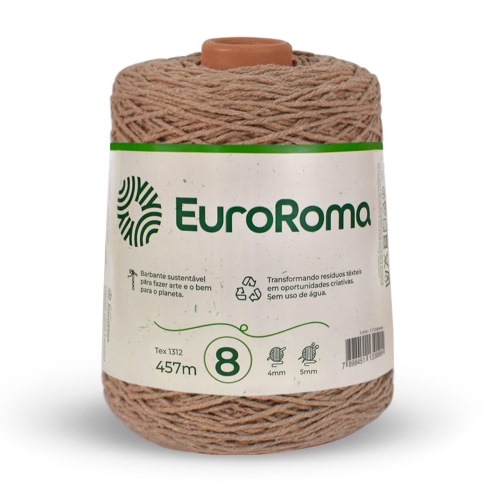 Barbante Nº8 Cores - 600g - EuroRoma - N°8 - 470 - Mostarda